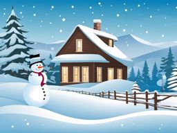 snowman clipart - adorning a snowy winter landscape. 