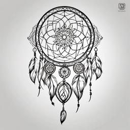 Best Dream Catcher Tattoo Design - Top-rated designs for dream catcher tattoos.  simple vector tattoo,minimalist,white background