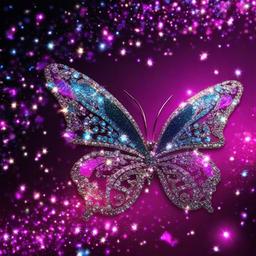 Glitter background - sparkle diamond butterfly wallpaper  