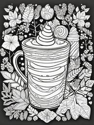 Hot Chocolate Coloring Pages - Warm and Cozy Winter Treats  minimal black outline printable sheet, coloring page