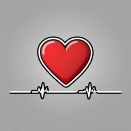 Heartbeat and Pulse Line Emoji Sticker - Synced heartbeats, , sticker vector art, minimalist design