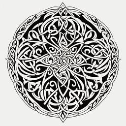 celtic tribal design  simple color tattoo,minimal,white background