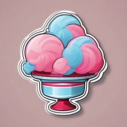 Cotton Candy Sticker - Relive the joy of fairs and carnivals with the sugary sweetness of cotton candy, , sticker vector art, minimalist design