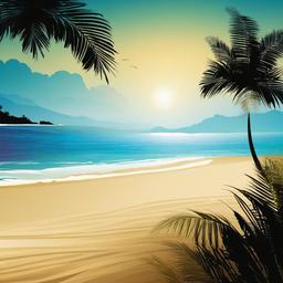 Beach Background Wallpaper - beach with palm tree background  