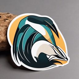 Anteater Sticker - An anteater with a long snout searching for ants. ,vector color sticker art,minimal