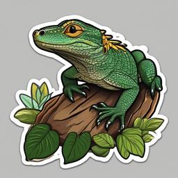 Mangrove Monitor cartoon - semi-aquatic, tree-dwelling lizard  cartoon sticker style