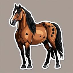 Spotted Saddle Horse cartoon - gaited horse with spotted coat  cartoon sticker style