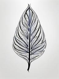 Greek Leaf Tattoo - Connect with nature and symbolism through a tattoo featuring a Greek leaf design, representing growth and prosperity.  simple color tattoo, white background