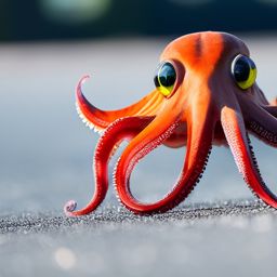 an octopus running a marathon