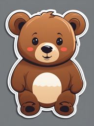 Bear Sticker - A cute bear with a friendly expression. ,vector color sticker art,minimal