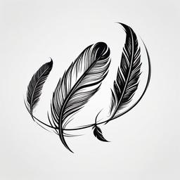 Feather Tattoo Bracelet - Feather design arranged like a bracelet.  simple vector tattoo,minimalist,white background