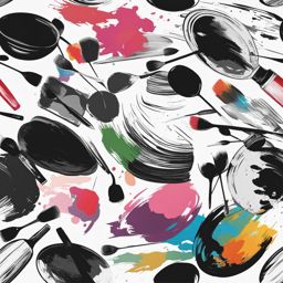 free clip art images clipart black and white on an artist's palette - for creative use. 