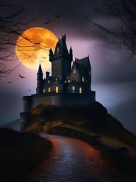 Halloween Wallpaper - Haunted Castle in Edinburgh, Scotland  , splash art wallpaper, dull colors