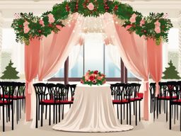 Wedding Reception clipart - Festive wedding reception, ,vector color clipart,minimal