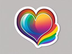 Rainbow Heart Emoji Sticker - Love in all colors, , sticker vector art, minimalist design
