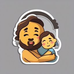 Embraced Couple Emoji Sticker - Wrapped in a loving and tight embrace, , sticker vector art, minimalist design