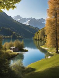 hidden lakes of lombardy - sketch the hidden lakes of lombardy, with crystal-clear waters surrounded by alpine grandeur and charming villages. 