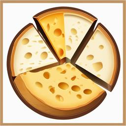 Cheese wheel with wedges cut out clipart.  vector style illustration, white background