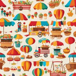 Country Fair clipart - Enjoying a lively country fair, ,vector color clipart,minimal
