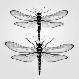 3 Dragonflies Tattoo - Tattoo featuring three dragonflies in the design.  simple color tattoo,minimalist,white background