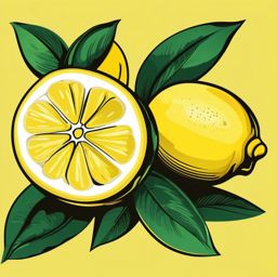 Lemon Clipart - Bright yellow lemon with a zesty appeal.  color vector clipart, minimal style