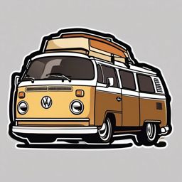 Campervan Emoji Sticker - Nomadic travel, , sticker vector art, minimalist design