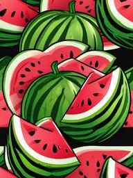 Watermelon clipart - cartoon watermelon with a smile  