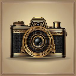 Vintage Camera Clipart - An antique camera with intricate brass details, a relic from photography's bygone era.  color clipart, minimalist, vector art, 
