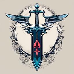 master sword tattoo  simple vector color tattoo