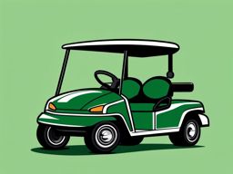 Golf Cart Clipart - A golf cart zipping across the greens.  color vector clipart, minimal style