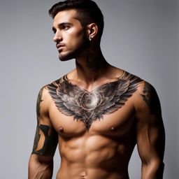 chest tattoo covering the chest area or highlighting specific elements of your choice. 