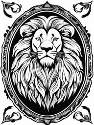 lion clipart black and white - roaring with regal strength. 