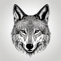 coyote hunting tattoos  simple color tattoo,minimal,white background