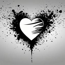 Heart Background Wallpaper - white broken heart with black background  