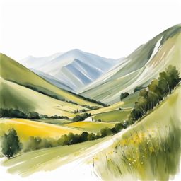 unspoiled monti sibillini - sketch the unspoiled landscapes of monti sibillini national park in umbria and le marche. 