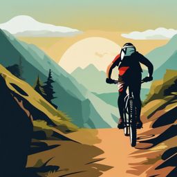 Mountain Biking Trail clipart - A thrilling mountain biking trail, ,vector color clipart,minimal