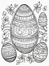 Easter Eggs Coloring Pages - Easter Eggs with a star  simple coloring pages