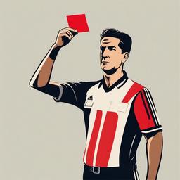 Soccer clipart - soccer referee holding a red card  color,minimalist,vector clipart