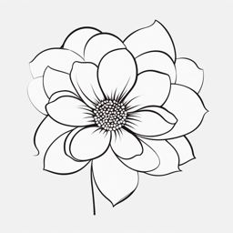 Outline flower clipart, A simple and elegant outline of a flower.  simple, 2d flat