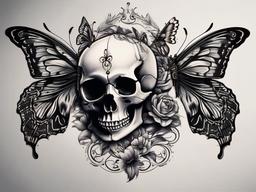 skull butterfly tattoo ideas  