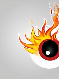 Eyeball clipart - eyeball with fire around it  color,minimalist,vector clipart