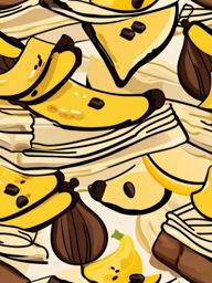 Banana and Nutella Crepe Clipart - A crepe filled with banana and Nutella.  color vector clipart, minimal style