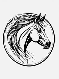 horse zodiac tattoo  simple tattoo,minimalist,white background