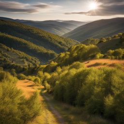 untouched cévennes mountains - illustrate the untouched beauty of the cévennes mountains, with rugged terrain, deep gorges, and dense forests. 