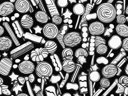 candy clipart black and white 