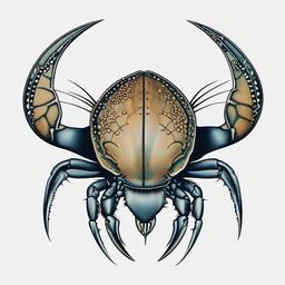 horseshoe crab tattoo  simple color tattoo,minimal,white background