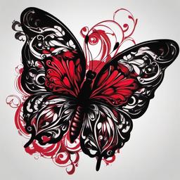 red ink tattoo butterfly  