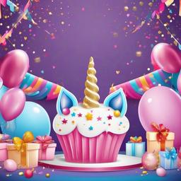 Birthday Background Wallpaper - backdrop unicorn birthday theme  