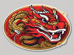 Chinese New Year sticker- Dragon Dance Festival, , sticker vector art, minimalist design