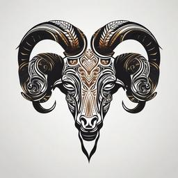 tribal aries symbol  simple vector color tattoo